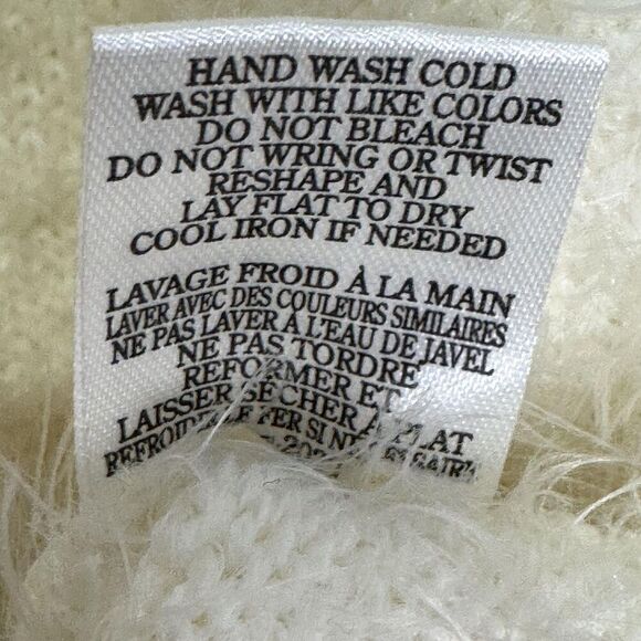 Z Supply Sweater Womens Small White Fuzzy Textured Pullover Crewneck Soft Cozy - Picture 8 of 8